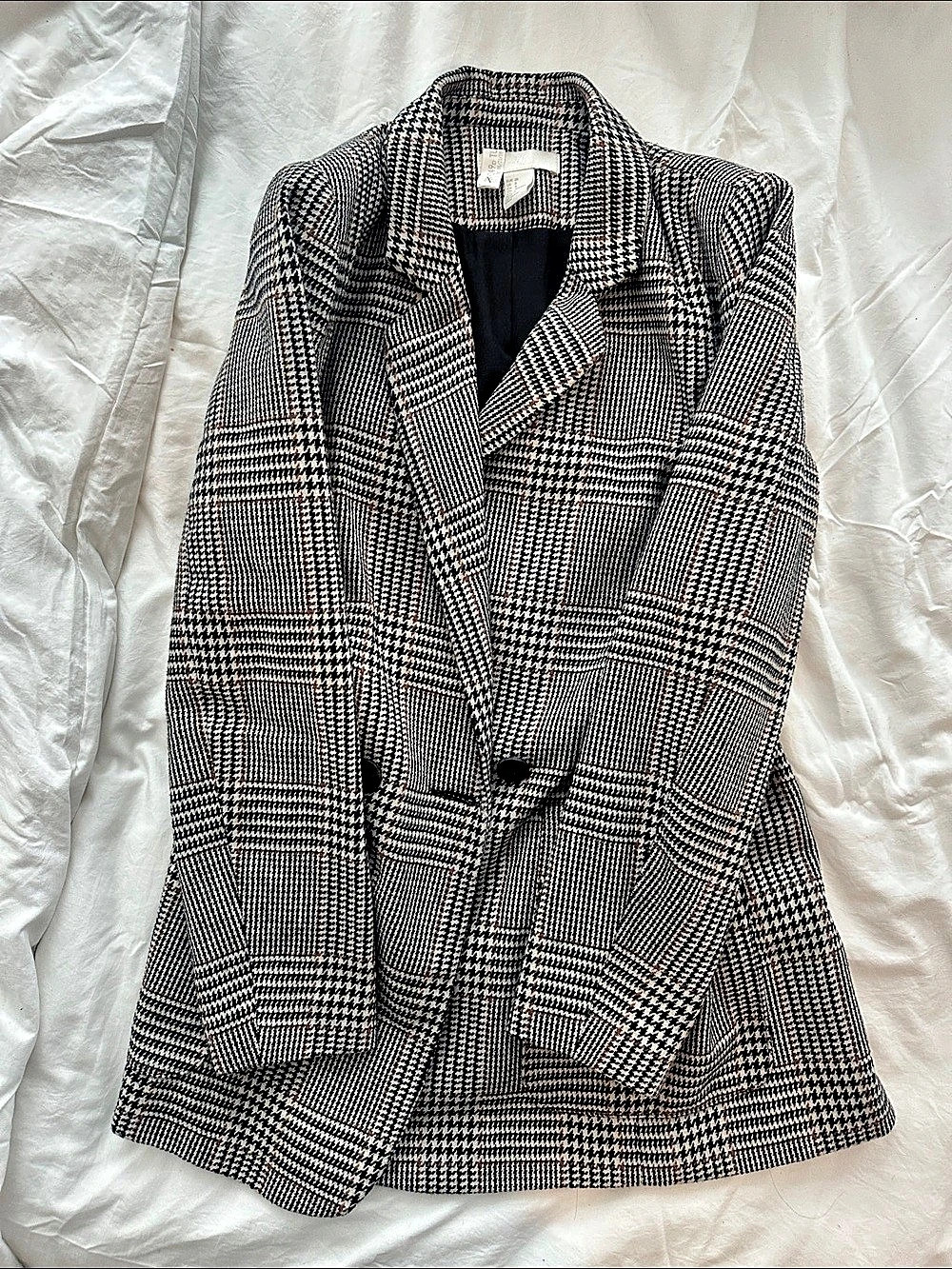 HM Plaid Blazer in Black & White Size 8
